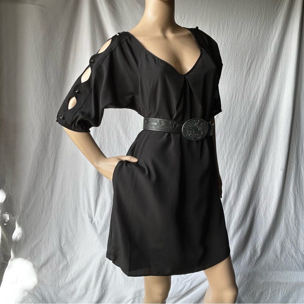 BCBGeneration Black CutOut Shift Dress